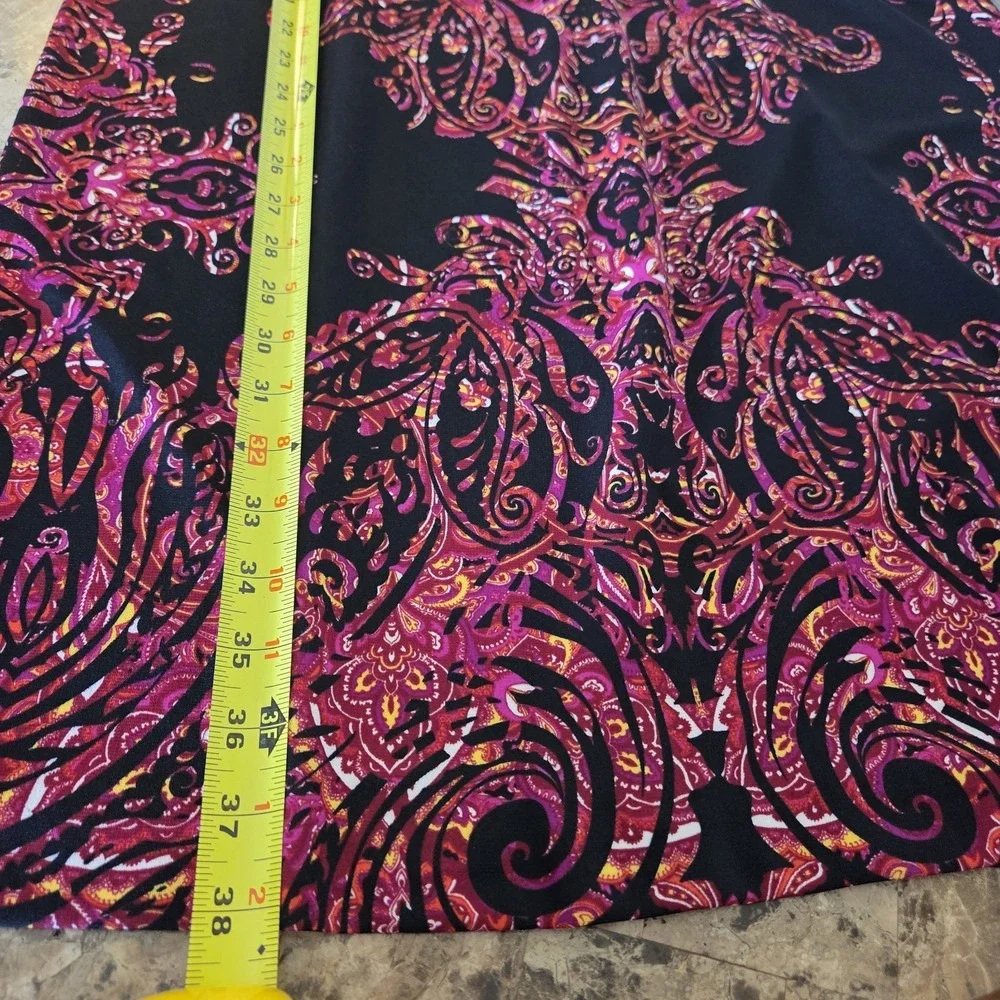 Chico's sz 2 or Large black geo print knee length‎ dress artsy chic boho career